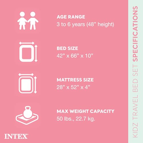 Kids Travel Air Mattress Set Grey 2-Pack with Pump & Bed Frame