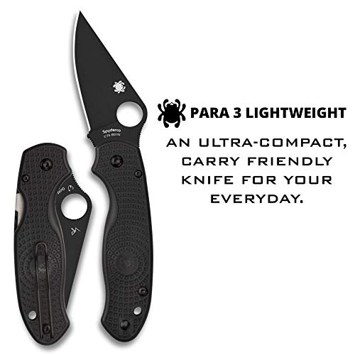 Spyderco Para 3 Lightweight Folding Pocket Knife, PlainEdge – Compact EDC