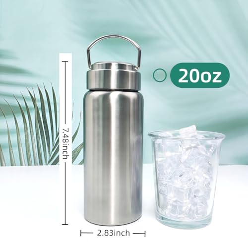 20oz Uninsulated Stainless Steel Sports Water Bottle - Leakproof, Reusable