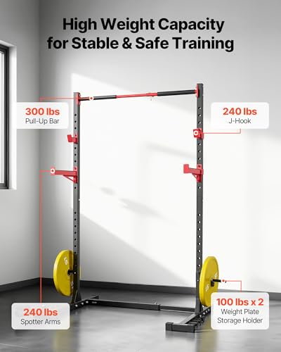 VEVOR Power Cage Squat Rack 980LBS Capacity Home Gym Multi-Function Strength Training Equipment