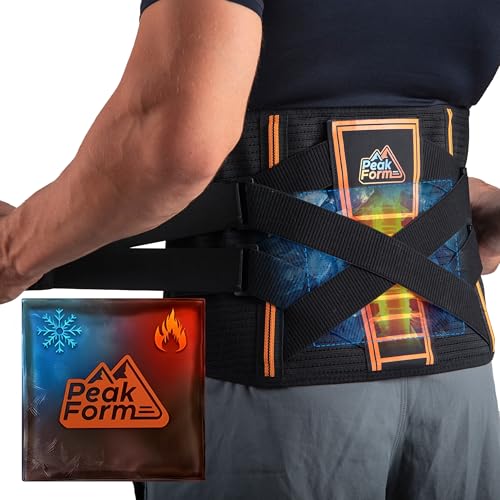 Peak Form L/XL Back Support Brace with Hot Cold Therapy for Lumbar Relief