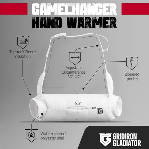 Football Handwarmer Pouch for Adults - Tactical Hand Muff Warmer - White