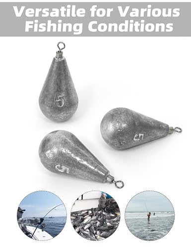 Bluewing Casting Swivel Bell Sinkers Fishing Weights 8oz 2 Pack - Saltwater Drop Shot Lead