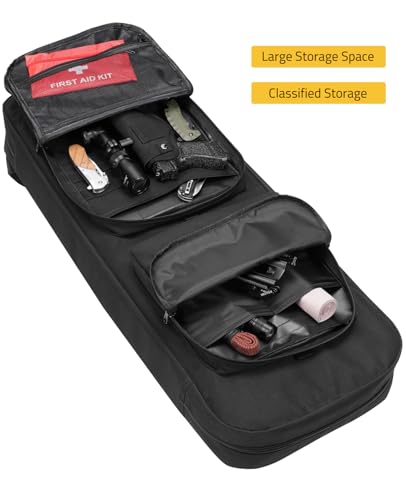Black 34-Inch CVLIFE Soft Rifle Case Backpack with Pockets & Molle System