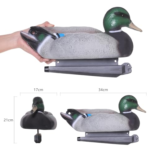 Realistic Mallard Duck Decoy Pair for Hunting and Garden Decor - 2 Mallards
