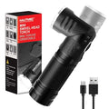 Rechargeable LED Flashlight with Swivel Head - 500 Lumens, Waterproof, Magnetic Base, 3 Modes, Handheld Mini Camping Light