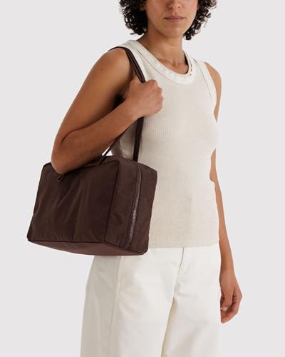 BAGGU Medium Nylon Bowler Bag Coffee - Stylish Accessory Handbag