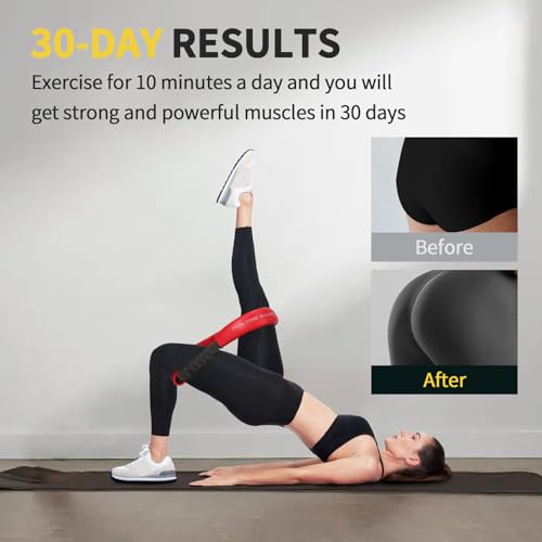 Touioi Hip & Core Resistance Loop Bands Set for Glute & Stretching Exercises - Yellow, Red, Blue