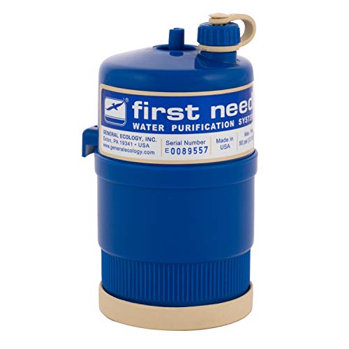 General Ecology First Need XLE Elite Canister Water Filter - Portable, Chemical-Free Purifier with 180 Gal Capacity