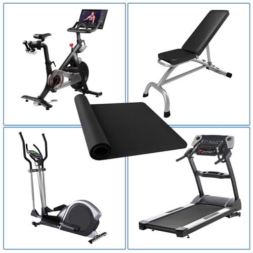 Foldable Treadmill and Bike Mat Set - 23.6 x 47.2 Inch Non-Slip Floor Protector for Indoor Gym Equipment - Variation 1pcs