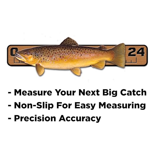 SeaDek EVA Fish Measuring Ruler 24 Inch Mocha-Black Peel & Stick for Boat & Kayak