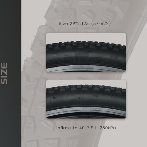 2-Pack 29x2.125 Mountain Bike Tires with Inner Tubes and Levers - Off-Road Puncture-Resistant