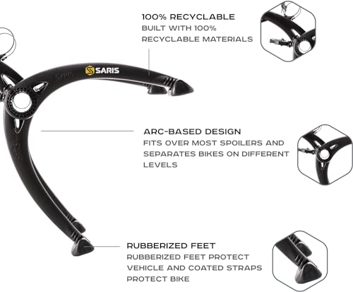 Saris Bones Trunk Bike Rack Carrier for 2 Bikes - Mounts Most Vehicles, Durable & Rust-Free, Black - Made in USA