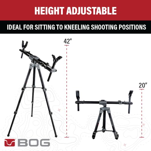 BOG FieldPod Dual-Frame Hunting Tripod with Adjustable Shooting Rest - Lightweight & Durable, Fits Rifles &