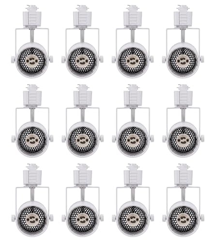 White 12 Pack Adjustable H-Type Track Light Heads GU10 Base for Indoor Use