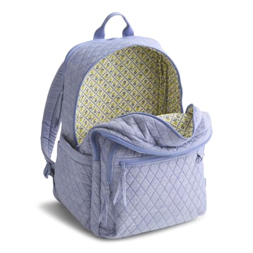 Vera Bradley XL Bancroft Backpack Blue Chambray 38L - One Size Premium Cotton