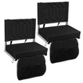 SAILARY 2 Pack Portable Folding Stadium Chairs with Back Support, Black