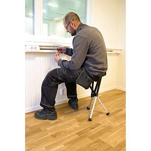 Walkstool Comfort 18-Inch Folding Stool - Black & Silver Aluminium Tripod
