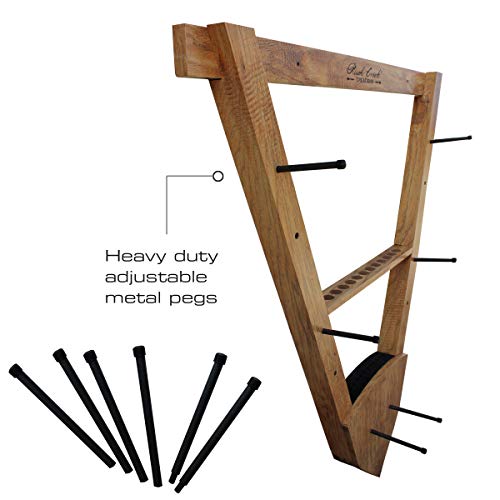 Rush Creek Creations American Cherry Wall Mounted Bow & Arrow Display Rack for Hunting & Archery Accessories