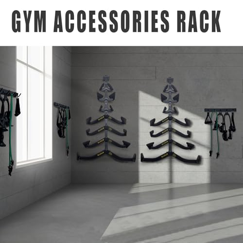 Wall Mounted Lat Pull Down Bar Organizer with Hooks - Cable Attachment Storage Rack - Variation of Cable Attachment Rack2