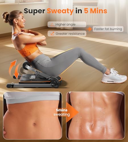 Niceday Black Ab Workout Machine for Home - Ab Trainer with Resistance Bands & 330 lbs Capacity