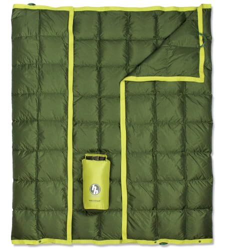 Horizon Hound Forest Green 77 x 50-Inch Down Camping Blanket 650 Fill Power Ultralight Waterproof Quilt