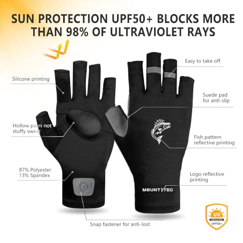 UV Protective Fingerless Gloves for Outdoor Sports - UPF 50+ Sun Protection