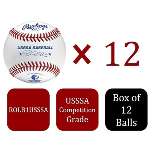 Youth USSSA Baseballs - Competition Grade, 1 Dozen - Raised Seams & Durable Cover