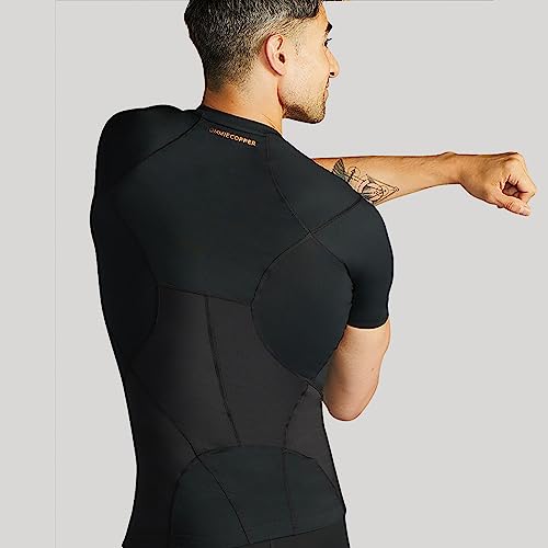 Tommie Copper Men's X-Large Short Sleeve Compression Shirt with Front Zipper - Black