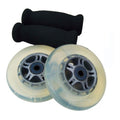 TGM Skateboards Replacement Razor Scooter Wheels, ABEC 7 Bearings, Handle Bar Grips (Clear/Black)