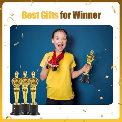 12 Pack Gold Award Trophy - 6 Inch Recognition Statues for School, Party, Game & Appreciation