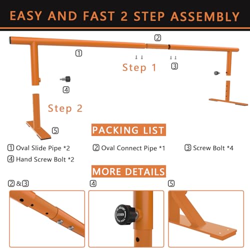 MR Round Skateboard Grind Rail - Adjustable Height Skatepark Ramp for Skateboards & Scooter