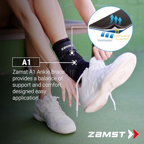 Zamst A1 Strong Ankle Support Brace Left Black - Sports Sprain Recovery