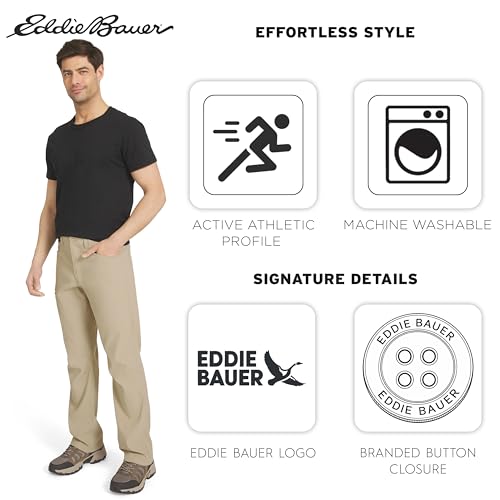 Eddie Bauer Men's Rainier Pants - 34W x 30L Light Khaki