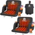 Black 25-Inch Heated Stadium Seats for Bleachers, Dual Control, 2 Pack