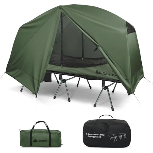 Gonex 31.5-Inch Wide Camping Tent Cot - Army Green, Portable & Adjustable