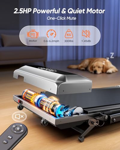 Acezoe PRO Dark Silver Walking Pad with 12% Incline & Adjustable Handlebar - 5-in-1 Foldable Treadmill for Home & Office