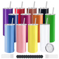 12 Pack Stainless Steel Insulated Tumblers 20oz with Lids & Straws