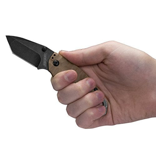Kershaw Shuffle II Folding Pocket Knife with Tan Handle and 2.6-Inch Tanto Blade