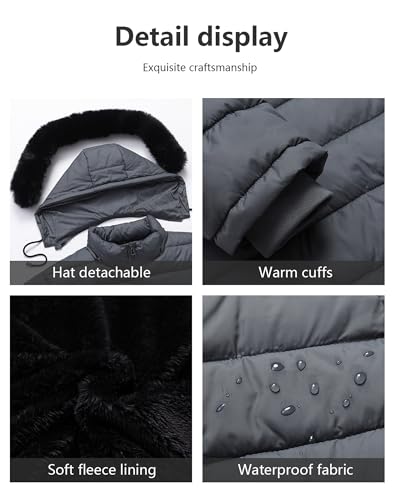 Women's Plus Size Thermal Down Coat Parka - Warm Winter Outerwear