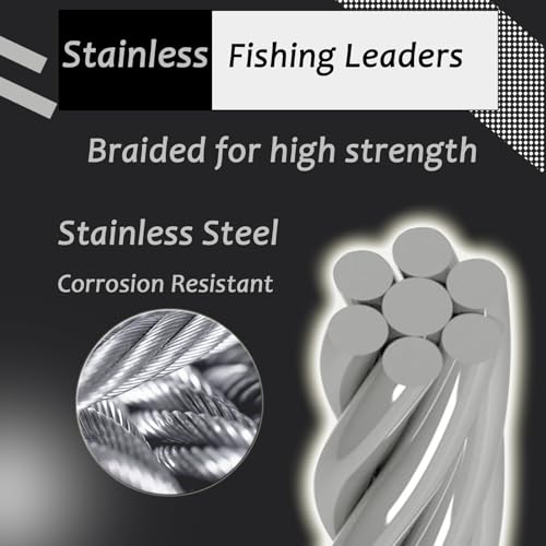 11.8 Inch Saltwater Fishing Leader Wire 50lb Strength 20pcs - Stainless Steel