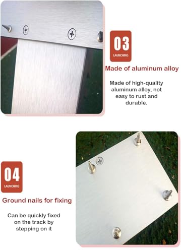 Ribowri 32-Inch Red Aircraft-Grade Aluminum Starting Blocks for Track & Field - 6 Adjustable Angles