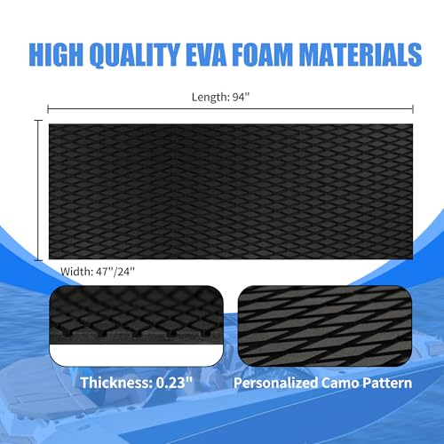 Fullfire Black EVA Foam Marine Decking 94" x 23" Boat Yacht Kayak RV Flooring