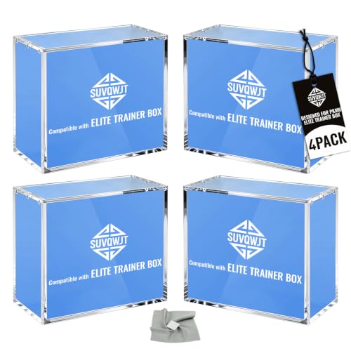 Elite Trainer Box Acrylic Case 4 Pack 8mm+5mm Magnetic UV Protection Organizer
