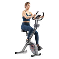 Sunny Health & Fitness Foldable Magnetic X-Bike Grey - Compact Upright Exercise Bike