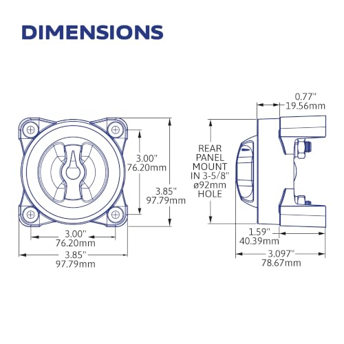 Blue Sea Systems e-Series Dual Circuit Plus Battery Switch 32V DC 350A, Red, Switch / Dual Circ. Plus