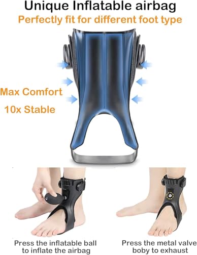AFO Drop Foot Brace Large Right Support with Inflatable Airbag for Hemiplegia Walking Aid