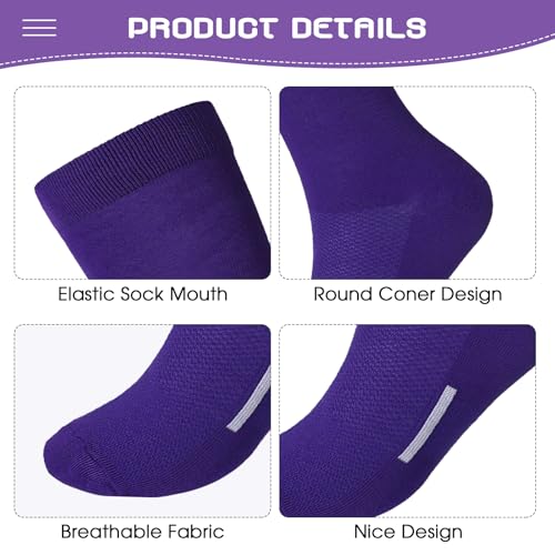 Haysandy Purple Soccer & Baseball Socks 72 Pairs High Tube Sport Team Bulk Unisex Youth