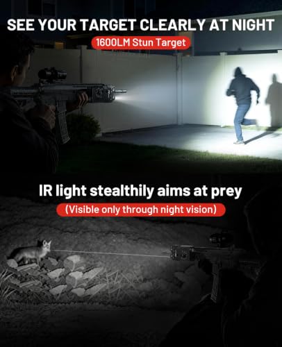 EZshoot 1600 Lumens 4-in-1 AR Flashlight Laser Combo - Black, Green & IR