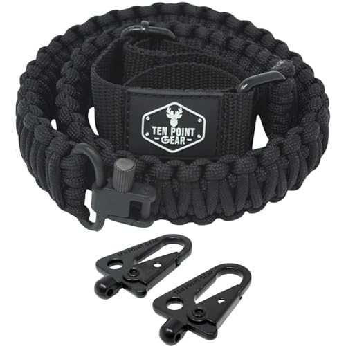 Black Traditional Sling 2 Points 550 Paracord Adjustable Hunting & Survival Use